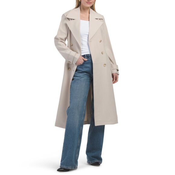 BAGATELLE COLLECTION Ivory Double Breasted Relaxed Trench Coat